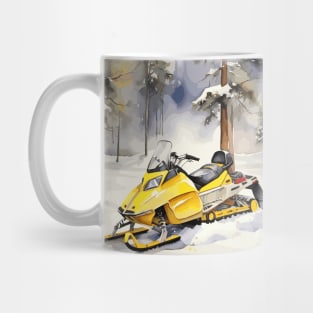 Yellow Snowmobile Mug